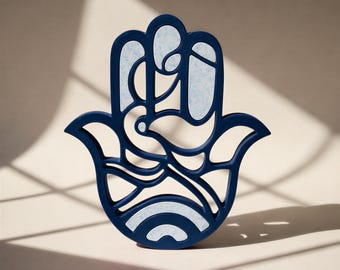 Hamsa Hand Decor | Modern Spiritual Decoration | Minimalist Evil Eye Protection | Jewish Home Decor | Good Luck Gift