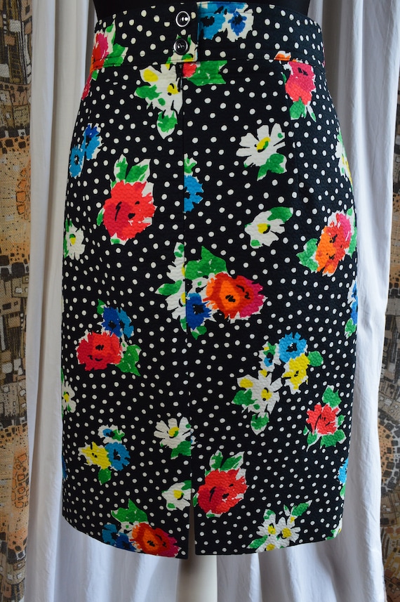 unique floral skirt vintage pattern high waist fre