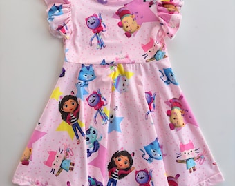 Cats Dollhouse Pink Birthday Dress