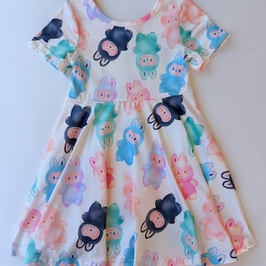 Labubu Energy Monsters Girls Dress