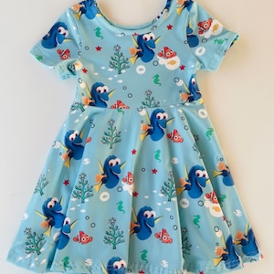 Orange and Blue Fishes Summer Dress