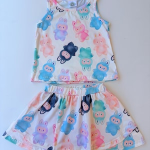 Labubu Energy Monsters Tank Top and Skort Set