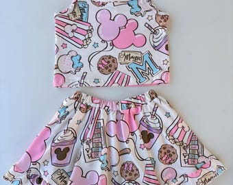 Theme Park Magical Snacks Tank Skirt Set