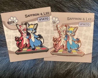 Fursona-Anstecknadeln Nr. 1470 Saffron & Lee Tänzerfüchse