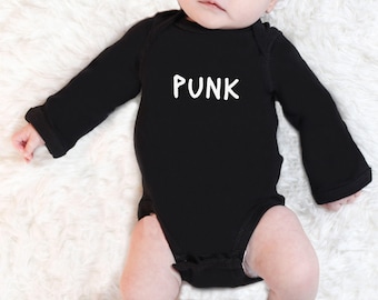 Punk Long Sleeve Baby Onesie, Goth Baby Bodysuit, Alternative Baby Clothes, Unisex Baby Onesie, Goth Baby Shower Gift