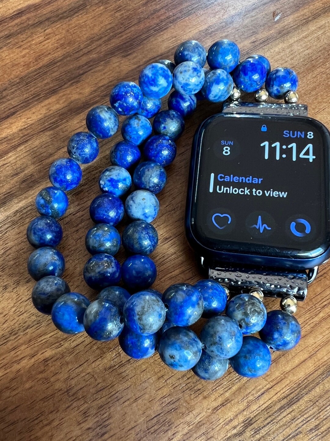Lapis Lazuli Apple Watch Band. Made of Natural Stone/crystal Beads