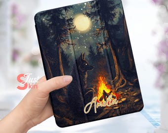 Accesorios para iPad Funda de goma para iPad Regalo único Diseño de Jungle Wolf King para Mini 1 2 3 7.9" iPad Air 6 13" iPad 10 2022 10.9" iPad Air