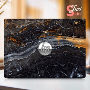 Hp Laptop Skin,17 Hp Laptop Skin,Personalized Black Marble Texture Vinyl Decal for Spectre Envy Pavilion Victus Omen Zbook Elite Probook