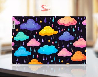 Lenovo laptop skin kleurrijk wolkenpatroon aanpasbaar cadeau vinyl sticker voor Legion Yoga Thinkpad Thinkbook Ideapad-serie