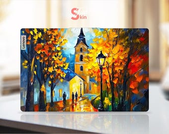 Pellicola protettiva per laptop Lenovo, decalcomania in vinile personalizzabile con motivo a olio autunnale per Legion Yoga Thinkpad Thinkbook Ideapad Series