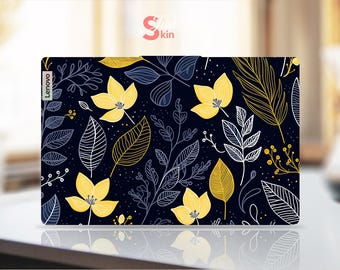Lenovo Laptop Decal Yellow Leaf Customizable Personalized Gift Vinyl Decal for Legion Yoga Thinkpad Thinkbook Ideapad Series