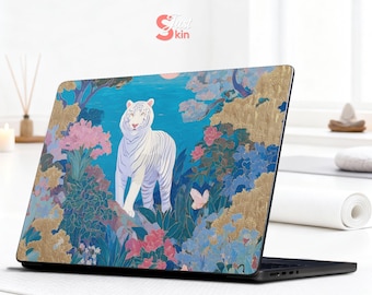 Lenovo laptop skin Ideapad 5 Dell 5540 stickers Thinkpad sticker witte tijger verjaardagscadeau voor echtgenoot Macbook HP Elitebook Precision Asus
