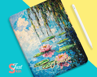 Ipad Pro 11 Case Protective Folio Personalized Cover Aesthetic Gift Water Lilies' Grace for IPad 10 2022 10.9" Pro 2022 12.9" IPad Air 6 11"