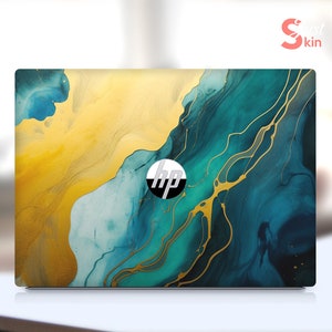 Custom Laptop Sticker,Hp Accessories,Personalization Gift Green Marble Vinyl Decal For Spectre Envy Pavilion Victus Omen Zbook Elite Probook