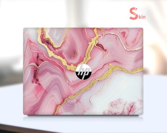 Vinilo adhesivo para portátil HP, diseño de mármol rosa, regalo único de San Valentín para Specter, Envy, Pavilion, Victus, Omen, Zbook Elite, Probook