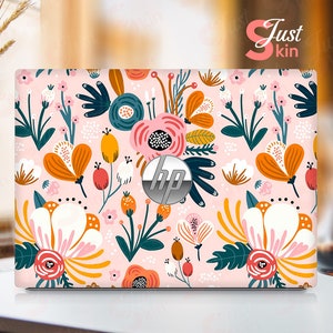 Hp Vinyl Name Sticker, Personalized Gift For Anniversary Pink Flower Pattern Decal for Spectre Envy Pavilion Victus Omen Zbook Elite Probook