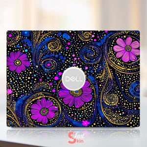 Dell Latitude Laptop Hülle Schutzfolie individuelles Geschenk für Freunde Lila Blütenblatt Muster Design für Inspiron Vostro Preciory Xps Latitude