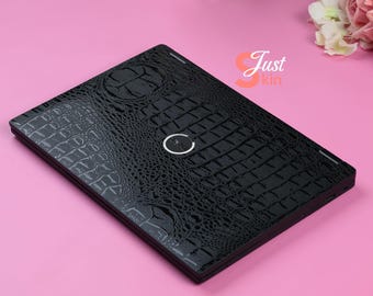 Black Crocodile Laptop Skin Premium Textured Decal for Macbook, Dell, Hp, Lenovo Personalized Luxury Tech Gift for Him, Office Gift