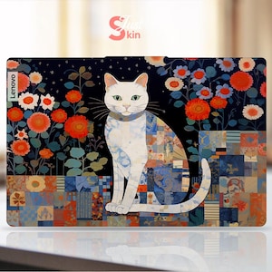Lenovo Laptop Decal Colorful Cat Design Personalized Gift Vinyl Decal for Legion Yoga Thinkpad Thinkbook Ideapad Series