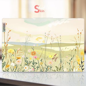 Lenovo datorskal gräsblommor löv anpassningsbar presentvinyldekal för Legion Yoga Thinkpad Thinkbook Ideapad-serien