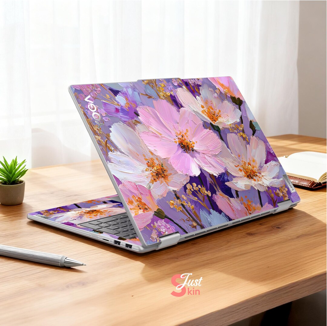 Lenovo Art Sticker Dell Keyboard Skin Purple Flower Designed Vinyl ...