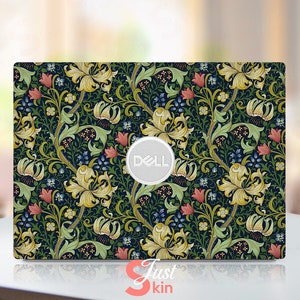 Dell Laptop Skin, Xps 13 Decals , Customizable Green Flowers Vinyl Art Fits Dell Xps Latitude Inspiron Vostro Precisio