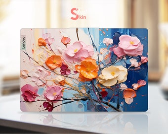 Lenovo Laptop Accessories, Valentine's Day Gift Colorful Flower Design Vinyl Skin for Legion Yoga Thinkpad Thinkbook Ideapad Series