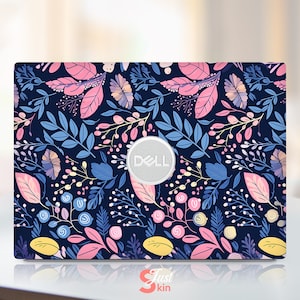 Dell Laptop Sticker Personalized Purple Leaf Pattern Unique Gift Vinyl Decal Fits Dell XPs Latitude Inspiron Vostro Precisio