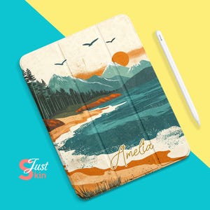 iPad Case Pattern Coastal Glow iPad Case for Pro2022-12.9IPAD 7/8/9-10.2&quot;IPAD AIR-11&quot;iPad Mini 7-8.3&quot; with Pen Slot Automatic Wake-up Sleep