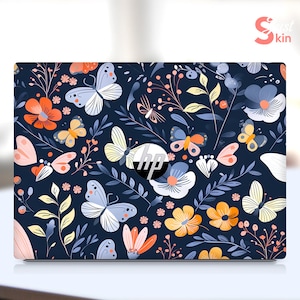 Hp Laptop Protector Personalized Butterfly And Beautiful Flowers Vinyl Decal for Spectre Envy Pavilion Victus Omen Zbook Elite Probook