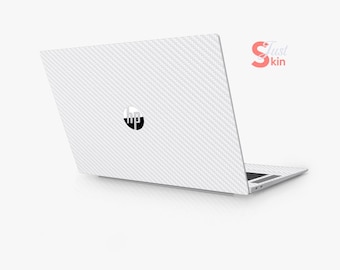 Vinilo protector personalizado con diseño de fibra blanca para portátiles HP Spectre, Envy, Pavilion, Victus, Omen, Zbook Elite y Probook Series.