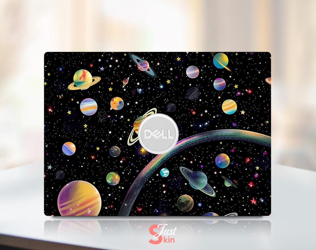 Dell Computer Sticker Custom Personalized Colorful Planet Design Gift ...