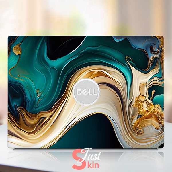 Dell Computer Skin, Customizable Green Marble Texture Unique Gift Ideas Cool Laptop Vinyl Decal Fits Xps Latitude Inspiron Vostro Precisio