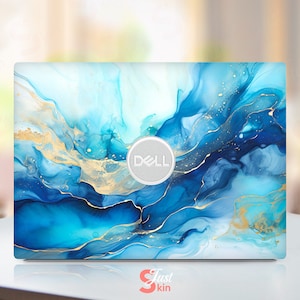 Laptop Hülle, Dell Laptop Hülle, Blauer Marmor Anpassbar Vorgeschnittene Full Coverage Vinyl Aufkleber passend für Xps Latitude Inspiron Vostro Precisio