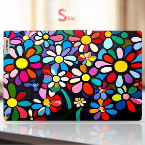 Adhesivo protector para portátil Lenovo, bonito regalo para hija, diseño de flores de colores para la serie Legion Thinkpad Thinkbook Ideapad