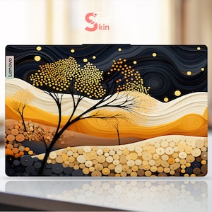 Lenovo Carbon Skin, Personalized Gift, Yellow Plant Pattern, Distinctive Vinyl Decal For Legion Yoga Thinkpad Thinkbook Ideapad Series