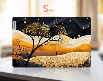 Lenovo Carbon Skin, personlig present, gult växtmönster, distinkt vinyldekal för Legion Yoga Thinkpad Thinkbook Ideapad-serien