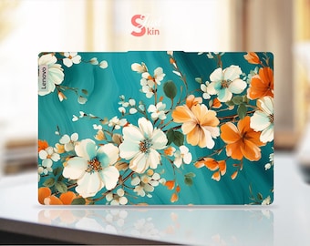 Calcomanía de vinilo personalizada con diseño de rama de flores para portátil Lenovo Legion Yoga Thinkpad Thinkbook Ideapad Series
