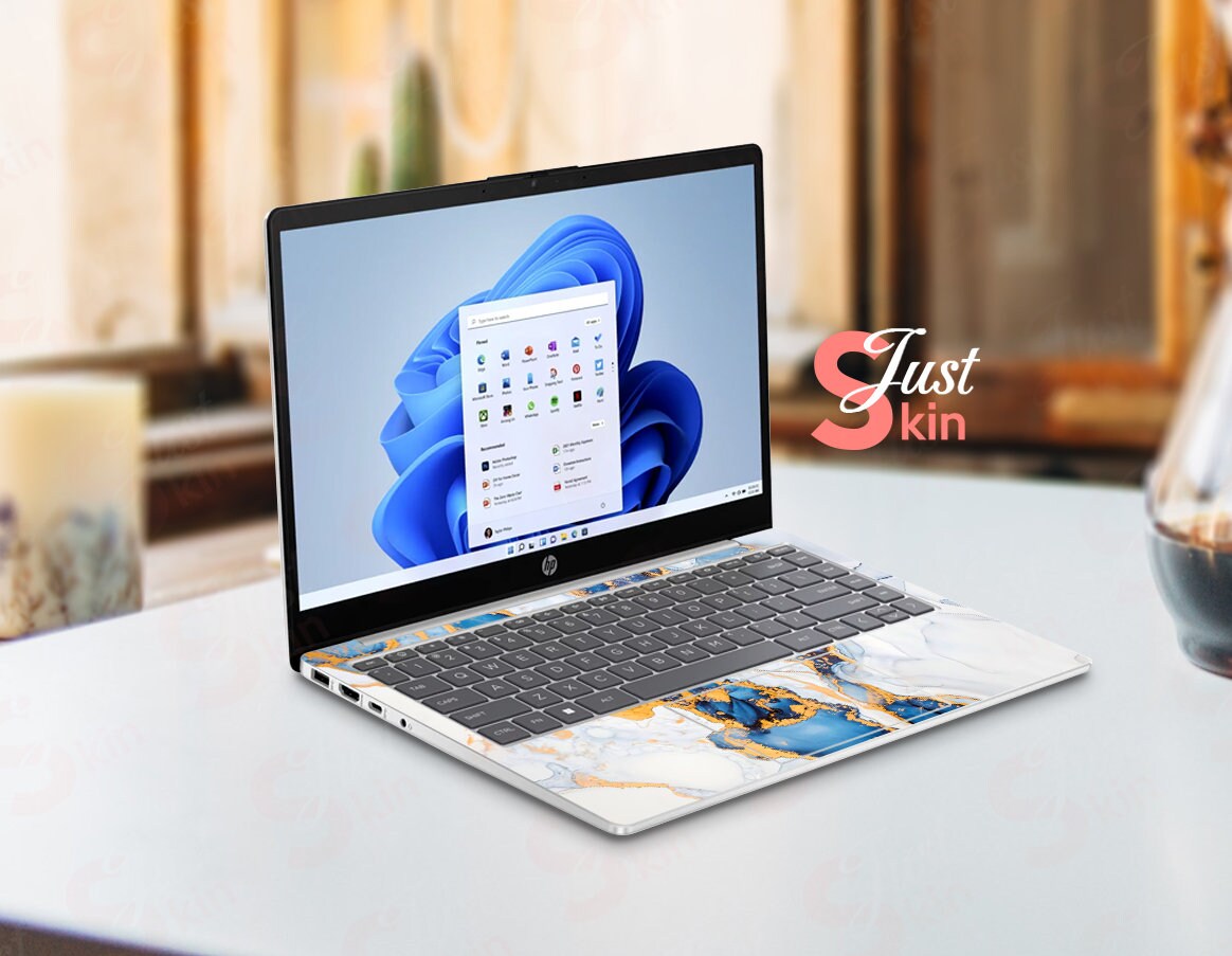 Hp Laptop Skin, Elitebook 840 Art , Personalized Blue Marble Texture ...