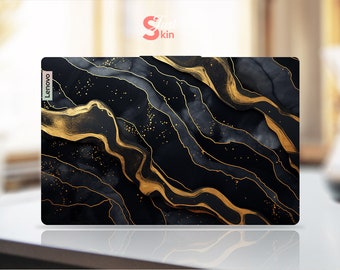 Skin para Lenovo, regalo personalizable, vinilo personalizado, mármol negro individualizado para Legion Yoga Thinkpad Thinkbook Ideapad Series