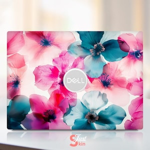 Dell Laptop Haut Schutzfolie Aufkleber Büro Geschenk für Mann Ölgemälde Rosa Blume Design