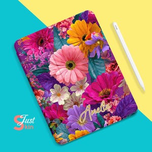Funda floral para iPad Air: el arte de la flora. Regalo para niñas. Compatible con iPad Pro (2024-13&quot;), iPad Air (6-13&quot;), iPad Air (11&quot;) y iPad Mini (7-8.3&quot;).