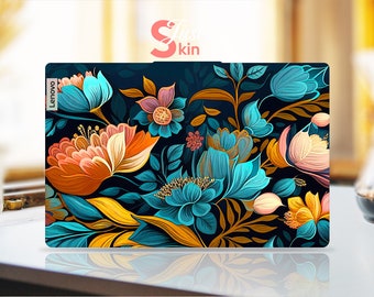 Lenovo Ideapad 3 Skin, Pre-Cut Personalized Gift Colored Aesthetic Flowers Vinyl Decal for Legion Yoga Thinkpad Thinkbook Ideapad Series
