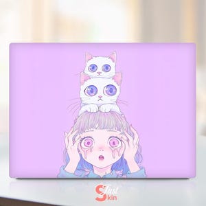 Dell Latitude Skin Displayschutzfolie Nettes Geschenk für Tochter Kleines Mädchen und Katze-Muster-Design für Xps Latitude Inspiron Vostro Präzision