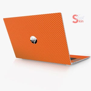 HP Laptop Decal Custom Fiber Orange Full Cover Solid Color Design Vinyl Decal for Spectre Envy Pavilion Victus Zbook Elite Probook Series
