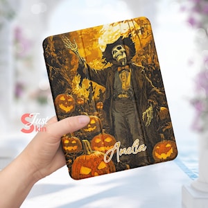 Ipad Air Case 11inch Skeleton&#39;s Halloween Revelry Ipad Case with Holder Orange Ipad Cover Custom Name for IPAD PRO 2024-13&quot; Pro 2022-12.9&quot;