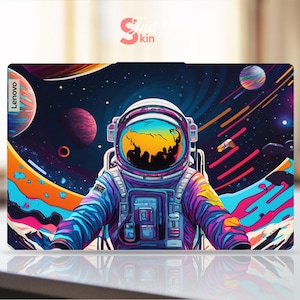 Pegatina de vinilo para portátil convertible Lenovo Skin, regalo personalizado, diseño exclusivo de astronauta para la serie Legion Yoga Thinkpad Thinkbook Ideapad