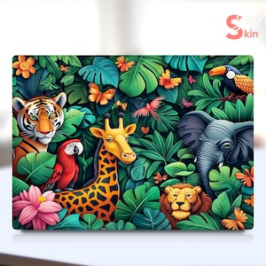 HP Laptop Custom Meaningful Sticker Gift Jungle Animal Design Vinyl Decal for Specter Envy Pavilion Victus Zbook Elite Probook