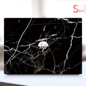 Hp Skin, 2-In-1 Laptop, Black Ice Cracks Marble Design Customization Vinyl Decal for Spectre Envy Pavilion Victus Omen Zbook Elite Probook