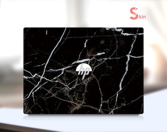 Hp Skin, 2-in-1, Black Ice Cracks Marble Design, Anpassung, Vinyl-Aufkleber für Spectre Envy Pavilion Victus Omen Zbook Elite Probook